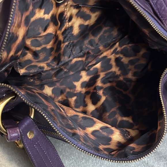 B. Makowsky Deep Purple Leather Shoulder Bag - Picture 10 of 12